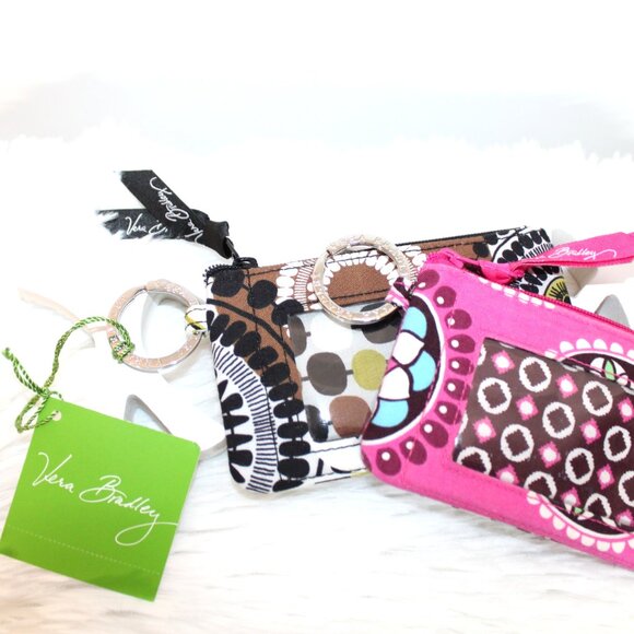 Vera Bradley Zip ID Case Bundle of 2/Cocoa Moss (New), Cupcake (Preowned) - Picture 16 of 16